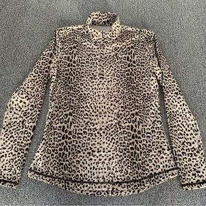 J Mclaughlin Top S Animal Print 1/4 zip front